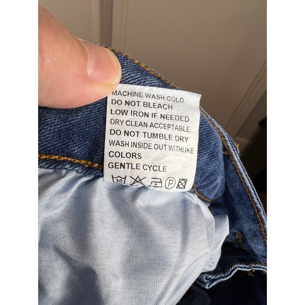 Classic Blue Women's Cropped Denim High Waisted Stretch Barrel Jeans ~ Size XL - Picture 9 of 9